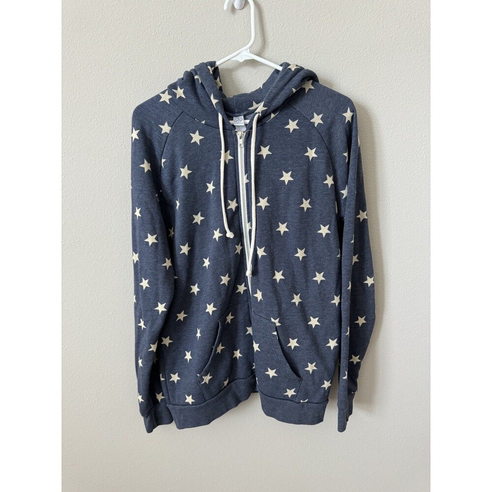 Alternative Women’s Blue Star Print Zip Up Jacket Size XL